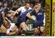 3 October 2003; Des Dillon, Leinster, in action against Ulster's Shane Jennings. Celtic Cup Quarter-Final, Ulster v Leinster, Ravenhill, Belfast. Rugby. Picture credit; Matt Browne / SPORTSFILE *EDI*