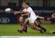 3 October 2003; Kieran Campbell, Ulster, is tackled by  Leinster's Des Dillon. Celtic Cup Quarter-Final, Ulster v Leinster, Ravenhill, Belfast. Rugby. Picture credit; Matt Browne / SPORTSFILE *EDI*