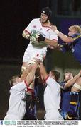 3 October 2003; Matt Mustchin, Ulster, in action against Leinster's Leo Cullen. Celtic Cup Quarter-Final, Ulster v Leinster, Ravenhill, Belfast. Rugby. Picture credit; Matt Browne / SPORTSFILE *EDI*