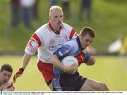 4 October 2003; Niall Cooper, Dublin, in action against Tyrone's Aiden McCarron. All-Ireland U21 Football Championship Final, Dublin v Tyrone, Pairc Tailteann, Navan, Co. Meath. Picture credit; Matt Browne / SPORTSFILE *EDI*