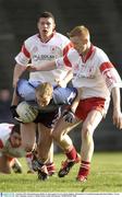 4 October 2003; Padraig Brennan, Dublin, in action against Tyrone's Kelvin Hughes. All-Ireland U21 Football Championship Final, Dublin v Tyrone, Pairc Tailteann, Navan, Co. Meath. Picture credit; Matt Browne / SPORTSFILE *EDI*