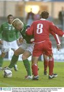 10 October 2003; Sean Thornton, Republic of Ireland, in action against Switzerland's Xavier Margairaz. UEFA U21 Championship, Switzerland v Republic of Ireland, Neuchatel, Switzerland. Soccer. Picture credit; Matt Browne / SPORTSFILE *EDI*