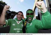 11 October 2003; Irish fans from Dublin, Kevin Doren and Ronan O'Buchain pictured before the game. 2003 Rugby World Cup, Pool A, Ireland v Romania, Central Coast Stadium, Gosford, New South Wales, Australia. Picture credit; Brendan Moran / SPORTSFILE *EDI*