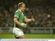 11 October 2003; Denis Hickie, Ireland, celebrates scoring his sides 3rd try and his first against Romania. 2003 Rugby World Cup, Pool A, Ireland v Romania, Central Coast Stadium, Gosford, New South Wales, Australia. Picture credit; Brendan Moran / SPORTSFILE *EDI*