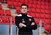 7 February 2019; Manager Declan Devine during Derry City squad portraits at the Ryan McBride Brandywell Stadium in Derry. Photo by Oliver McVeigh/Sportsfile