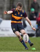 10 February 2019; Robbie Jenkinson of Skerries during the Bank of Ireland Provincial Towns Cup Round 2 match between Skerries RFC and Enniscorthy RFC at Skerries RFC in Skerries, Dublin. Photo by Brendan Moran/Sportsfile