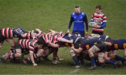 10 February 2019; Referee Tomás Treacy sets a scrum during the Bank of Ireland Provincial Towns Cup Round 2 match between Skerries RFC and Enniscorthy RFC at Skerries RFC in Skerries, Dublin. Photo by Brendan Moran/Sportsfile