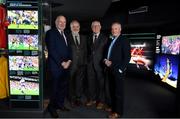 12 February 2019; The GAA, in conjunction with the Broadcasting Authority of Ireland, today launched the GAA Digital Archive at Croke Park providing free access to past GAA matches to internet users around the world. 113 All-Ireland finals since 1961 are included in the archive and provincial finals from 1961 also feature. The new archive also includes All-Ireland club finals since 1989. In all, over 500 football and hurling matches were retrieved from broadcasters and information such as date, result, venue, referee, scorers and teams and substitutions was added. The establishment of the archive, which received financial backing from the BAI, means that for the first time the GAA has a central repository of the majority of finals that were recorded and broadcast over the last six decades. Pictured are, from left,  Uachtaráin Cumann Lúthchleas Gael John Horan, Prof Pauric Travers, Chairperson of the BAI, former Dublin goalkeeper Paddy Cullen and former Kerry footballer and selector Mikey Sheehy during the launch of the GAA Digital Archive at Croke Park in Dublin. Photo by Brendan Moran/Sportsfile