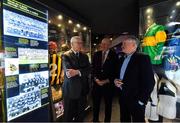 12 February 2019; The GAA, in conjunction with the Broadcasting Authority of Ireland, today launched the GAA Digital Archive at Croke Park providing free access to past GAA matches to internet users around the world. 113 All-Ireland finals since 1961 are included in the archive and provincial finals from 1961 also feature. The new archive also includes All-Ireland club finals since 1989. In all, over 500 football and hurling matches were retrieved from broadcasters and information such as date, result, venue, referee, scorers and teams and substitutions was added. The establishment of the archive, which received financial backing from the BAI, means that for the first time the GAA has a central repository of the majority of finals that were recorded and broadcast over the last six decades. Pictured are, from left, former Dublin goalkeeper Paddy Cullen, Uachtaráin Cumann Lúthchleas Gael John Horan and former Kerry footballer and selector Mikey Sheehy during the launch of the GAA Digital Archive at Croke Park in Dublin. Photo by Brendan Moran/Sportsfile