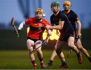 12 February 2019; Niall O'Leary of UCC in action against Fergal Whitely of DCU Dóchas Éireann during the Electric Ireland Fitzgibbon Cup Semi-Final match between University College Cork and DCU Dóchas Éireann at the WIT Sports Campus in Carriganore, Waterford. Photo by Harry Murphy/Sportsfile