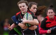 13 February 2019; Ciara Cunningham of UCC is tackled by Megan Kenny of IT Carlow during the Kay Bowen Women’s Senior 7s match between IT Carlow and UCC at MU Barnhall RFC in Leixlip, Kildare. Photo by Piaras Ó Mídheach/Sportsfile