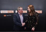 13 February 2019; Former Cork camogie and football player Rena Buckley with former Offaly footballer Seamus Darby in attendance at the Laochra Gael Launch at the Dean Hotel in Dublin. Photo by Matt Browne/Sportsfile
