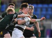 13 February 2019; Matthew Gregan of Belvedere College is tackled by Jack Doyle of Newbridge College during the Bank of Ireland Leinster Schools Senior Cup Round 2 match between Belvedere College and Newbridge College at Energia Park in Donnybrook, Dublin.  Photo by Eóin Noonan/Sportsfile