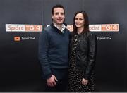 13 February 2019; Former Limerick hurler Andrew O'Shaughnessy with his wife Eimear in attendance at the Laochra Gael Launch at the Dean Hotel in Dublin. Photo by Matt Browne/Sportsfile