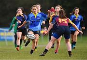 13 February 2019; Louise McCleery of DCU in action against Gráinne Logan of UL during the Kay Bowen Women’s Senior Cup match between DCU and UL at MU Barnhall RFC in Leixlip, Kildare. Photo by Piaras Ó Mídheach/Sportsfile