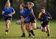 13 February 2019; Louise McCleery of DCU in action against Sinéad O'Leary of UL during the Kay Bowen Women’s Senior Cup match between DCU and UL at MU Barnhall RFC in Leixlip, Kildare. Photo by Piaras Ó Mídheach/Sportsfile