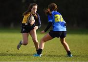 13 February 2019; Daimhlinn Darling of UL in action against Soha Smith of DCU during the Kay Bowen Women’s Senior Cup match between DCU and UL at MU Barnhall RFC in Leixlip, Kildare. Photo by Piaras Ó Mídheach/Sportsfile