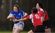 13 February 2019; Arantza Riba of Queen's University in action against Caoimhe Reidy of CIT during the Kay Bowen Women’s Senior 7s match between CIT and Queen's University at MU Barnhall RFC in Leixlip, Kildare. Photo by Piaras Ó Mídheach/Sportsfile