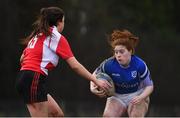 13 February 2019; Sara Pawsey of Queen's University in action against Caoimhe Reidy of CIT during the Kay Bowen Women’s Senior 7s match between CIT and Queen's University at MU Barnhall RFC in Leixlip, Kildare. Photo by Piaras Ó Mídheach/Sportsfile