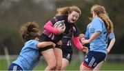 13 February 2019; Julie Lyons of NUI Galway is tackled by Emma Costello of UCD during the Kay Bowen Women’s Senior 7s match between UCD and NUI Galway at MU Barnhall RFC in Leixlip, Kildare. Photo by Piaras Ó Mídheach/Sportsfile