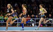 13 February 2019; Ciara Mageean of Ireland trails pacer Ellie Baker of Ireland and Claudia Bobocea of Romania on her way to setting a new indoor Irish record in the TG4 Women's 1500m of 4:06.78sec during the AIT International Grand Prix 2019 at the Athlone Institute of Technology in Westmeath. Photo by Brendan Moran/Sportsfile