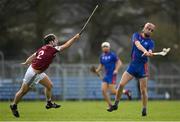 14 February 2019; Micheal O'Loughllin of Mary Immaculate College in action against Andrew Greaney of NUI Galway during the Electric Ireland Fitzgibbon Cup Semi-Final match between National University of Ireland Galway and Mary Immaculate College Limerick at Cusack Park in Ennis, Clare. Photo by Eóin Noonan/Sportsfile
