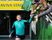 15 February 2019; Tadhg Furlong meets supporters prior to an Ireland rugby open training session at the Aviva Stadium in Dublin. Photo by Seb Daly/Sportsfile