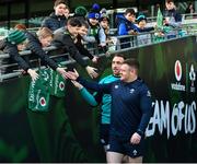 15 February 2019; Dave Kilcoyne, right, and Jack Conan meet supporters prior to an Ireland rugby open training session at the Aviva Stadium in Dublin. Photo by Seb Daly/Sportsfile