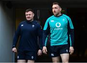 15 February 2019; Dave Kilcoyne, left, and Jack Conan during an Ireland rugby open training session at the Aviva Stadium in Dublin. Photo by Seb Daly/Sportsfile