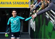 15 February 2019; Joey Carbery meets supporters prior to an Ireland rugby open training session at the Aviva Stadium in Dublin. Photo by Seb Daly/Sportsfile