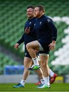 15 February 2019; Sean Cronin, right, and Dave Kilcoyne during an Ireland rugby open training session at the Aviva Stadium in Dublin. Photo by Seb Daly/Sportsfile