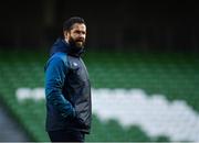 15 February 2019; Defence coach Andy Farrell during an Ireland rugby open training session at the Aviva Stadium in Dublin. Photo by Seb Daly/Sportsfile