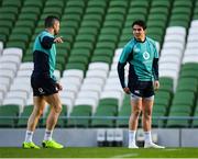 15 February 2019; Joey Carbery, right, and Rob Kearney during an Ireland rugby open training session at the Aviva Stadium in Dublin. Photo by Seb Daly/Sportsfile