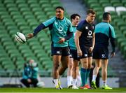 15 February 2019; Bundee Aki during an Ireland rugby open training session at the Aviva Stadium in Dublin. Photo by Seb Daly/Sportsfile