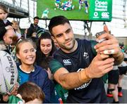 15 February 2019; Conor Murray meets supporters following an Ireland rugby open training session at the Aviva Stadium in Dublin. Photo by Seb Daly/Sportsfile