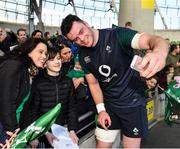 15 February 2019; James Ryan meets supporters following an Ireland rugby open training session at the Aviva Stadium in Dublin. Photo by Seb Daly/Sportsfile
