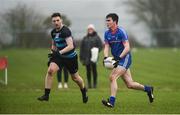 15 February 2019; Brian Sexton of Mary I Thurles in action against Gerard McDowell of SRC during the Electric Ireland HE GAA Corn Comhairle Ardoideachais Final match between Southern Regional College and Mary Immaculate College, Thurles, at Mallow GAA Sports Comlpex in Cork. Photo by Diarmuid Greene/Sportsfile