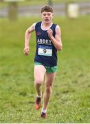 15 February 2019; Tadhg Connolly, from Abbey Community College, Waterford, who won the Junior Boys 3500m, during the Irish Life Health Munster Schools Cross Country event at WIT Sports Campus in Carrignore, Waterford. Photo by Matt Browne/Sportsfile