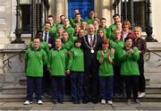 15 February 2019; Lord Mayor of Dublin Nial Ring today met Dublin athletes as they prepare to represent Ireland at the World Summer Games in Abu Dhabi in 2019 at Mansion House in Dublin. Photo by Piaras Ó Mídheach/Sportsfile