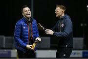 15 February 2019; Brendan Clarke, left, and Gary Shaw of St Patrick's Athletic ahead of the SSE Airtricity League Premier Division match between St Patrick's Athletic and Cork City at Richmond Park in Dublin. Photo by Michael Ryan/Sportsfile