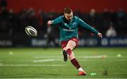 15 February 2019; Rory Scannell of Munster practices his place kicking prior to the Guinness PRO14 Round 15 match between Munster and Southern Kings at Irish Independent Park in Cork. Photo by Diarmuid Greene/Sportsfile