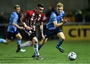 15 February 2019; David Parkhouse of Derry City in action against Liam Scales of UCD during the SSE Airtricity League Premier Division match between Derry City and UCD at the Ryan McBride Brandywell Stadium in Derry. Photo by Oliver McVeigh/Sportsfile