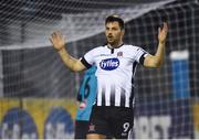 15 February 2019; Patrick Hoban of Dundalk reacts after a missed shot on goal during the SSE Airtricity League Premier Division match between Dundalk and Sligo Rovers at Oriel Park in Dundalk, Louth. Photo by Ben McShane/Sportsfile