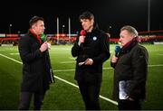 15 February 2019; Tommy Bowe, left, Donncha O'Callaghan, centre, and Eddie O'Sullivan of Eir Sport during half-time of the Guinness PRO14 Round 15 match between Munster and Southern Kings at Irish Independent Park in Cork. Photo by Diarmuid Greene/Sportsfile