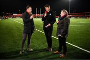 15 February 2019; Tommy Bowe, left, Donncha O'Callaghan, centre, and Eddie O'Sullivan of Eir Sport during half-time of the Guinness PRO14 Round 15 match between Munster and Southern Kings at Irish Independent Park in Cork. Photo by Diarmuid Greene/Sportsfile