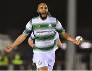 15 February 2019; Ethan Boyle of Shamrock Rovers celebrates after teammate Orhan Vojic scored the winning goal against Waterford during the SSE Airtricity League Premier Division match between Waterford and Shamrock Rovers at the RSC in Waterford. Photo by Matt Browne/Sportsfile
