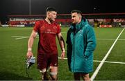 15 February 2019; Fineen Wycherley, left, and Niall Scannell of Munster in conversation after the Guinness PRO14 Round 15 match between Munster and Southern Kings at Irish Independent Park in Cork. Photo by Diarmuid Greene/Sportsfile