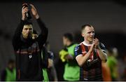 15 February 2019; Derek Pender, right, and Dinny Corcoran of Bohemians ifollowing the SSE Airtricity League Premier Division match between Bohemians and Finn Harps at Dalymount Park in Dublin. Photo by Tom Beary/Sportsfile