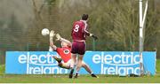 16 February 2019; Fergal Doherty of Marino scores the third goal against New York during the Electric Ireland HE GAA Corn na Mac Leinn Shield Final match between Marino Institute of Education and New York at Mallow GAA in Mallow, Cork. Photo by Matt Browne/Sportsfile