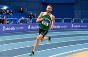 16 February 2019; Thomas Barr of Ferrybank AC, Co. Waterford, competing in the Men's 400m event during day 1 of the Irish Life Health National Senior Indoor Athletics Championships at the National Indoor Arena in Abbotstown, Dublin. Photo by Sam Barnes/Sportsfile